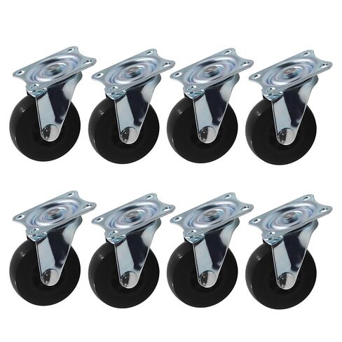 Heavy Duty Industrial Caster Wheel PU No Noise Mini Wheels,TTZEZE 360 Degree Swivel Rectangle Top Plate Castor with Rubber Base,Rolling Smooth Wheels for Cart,Workbench 1 Inch Caster Set of 8 in Kuwait