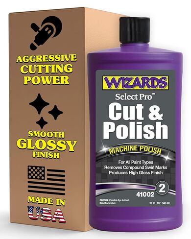 Wizards Select Pro Extra Cutting Compound Step 1 Perfect Match - مزيل خدوش السيارة مع عملية قطع قوية - أفضل استخدام مع الصوف أو الرغوة البيضاء - آمن للاستخدام أثناء إصلاح خدوش طلاء السيارة in Kuwait