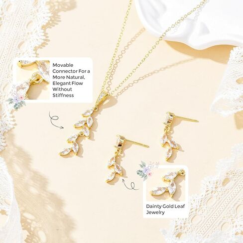 CEELGON Leaf Jewelry Set Bridesmaid Gifts I Couldn’t Tie The Knot Without You Wedding Bridal Proposal Box Gifts for Women in Saudi Arabia