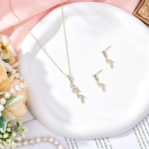 CEELGON Leaf Jewelry Set Bridesmaid Gifts I Couldn’t Tie The Knot Without You Wedding Bridal Proposal Box Gifts for Women in Saudi Arabia