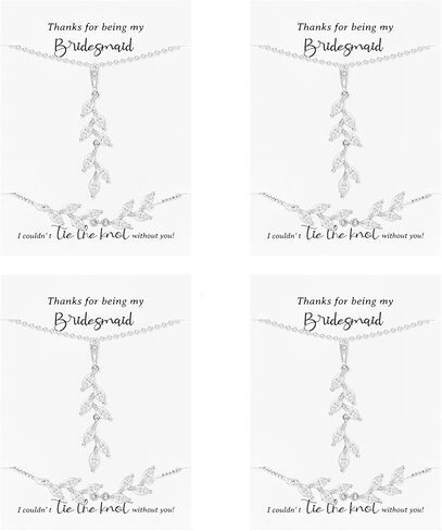 CEELGON Leaf Jewelry Set Bridesmaid Gifts I Couldn’t Tie The Knot Without You Wedding Bridal Proposal Box Gifts for Women in Saudi Arabia