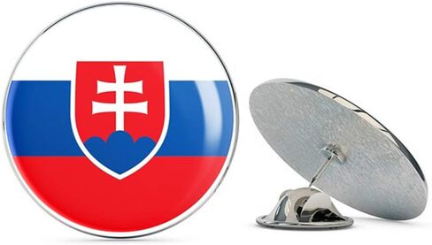 Slovakia Flag Round Metal 0.75" Lapel Pin Hat Shirt Pin Tie Tack Pinback in Saudi Arabia