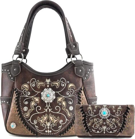 مجموعة محفظة وحقيبة يد نسائية من Zelris Spring Bloom Western Concho in Saudi Arabia
