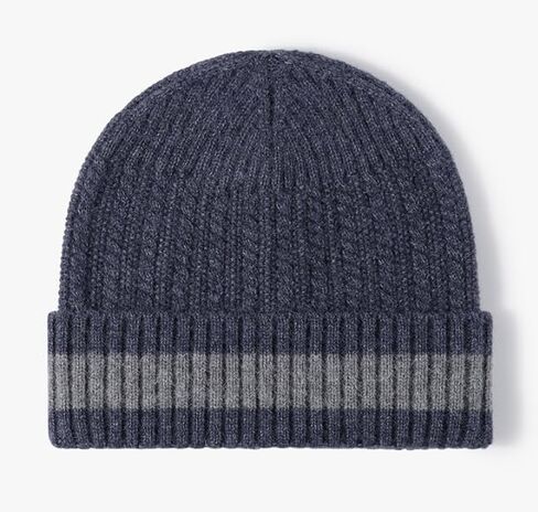 قبعة صغيرة رمادية اللون للرجال والنساء مع شريط أزرق - قبعة شتوية دافئة للأنشطة الخارجية in Kuwait