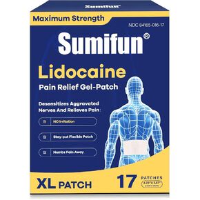 Sumifun Extra Large Lidocaine Patches - 4.72"x7.87" | 4% Lidocaine Maximum Strength for Lower Back & Sciatica | 8-Hour Long Lasting Relief (Extra Large, Count, 23) in Kuwait