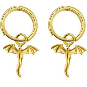 Mini Dragon Earrings, Tiny Dragon Hoop Earrings for Women, Cute Copper Ear Jewelry Gift in Saudi Arabia