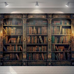 SULLOTSY Decorative Wall Hanging Vintage Bookshelf Tapestry Retro Books Study Library Bookshelf Castle Textile for Decoration for Bedroom Living Room Dorm Home Decor 94.5" L X 70.8" W in Saudi Arabia