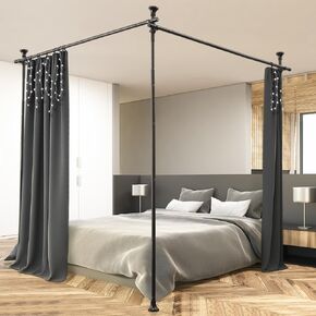 Heavy Duty 1" No-Drill Room Divider Rod - Rustproof Adjustable Tension Pole 4-10ft (H) 28-114inch(W) for Privacy Curtains & Temporary Walls, White in Kuwait