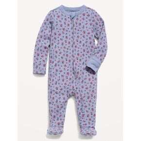 Old Navy Ribbed 2-Way-Zip Sleep & Play Footed One-Piece for Baby - Blue Floral in Kuwait