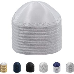 Ateret Judaica Yarmulke للرجال والأولاد 10 عبوات من قبعات كيبا الساتان، مقاس 19 سم، قبعة ياماكا اليهودية in Kuwait