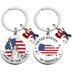 WEHBVF American Flag Keychain Souvenirs From Usa American Gifts for Foreigners New York Keychain Nyc New York Souvenirs Usa Keychains Patriotic Valentines Gift Basket for Families Patriotic Veteran in Kuwait