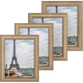 iRahmen 8x10 Picture Frame Set of 4, Wood Photo Frames with HD Glass - Tabletop Display or Wall Mount in Kuwait