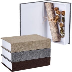 PH PandaHall 3 Pack Fake Book Boxes 8.6x6 inch Decorative Books Box Set 3 Colors Farmhouse Storage Burlap Faux Books for Shelf Tabletop Decor Christmas Thanksgiving Home Decoration in Saudi Arabia