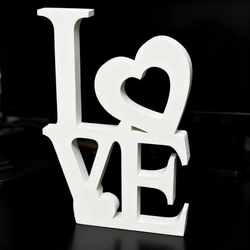 Love Sign Wooden Blocks Valentines Day Decorations V-day Gift Freestanding Love Letter Table Top Decor Romantic Tables Red Sign LOVE Words Shape for Home Party Wedding Anniversary Table Decor(Red) in Saudi Arabia