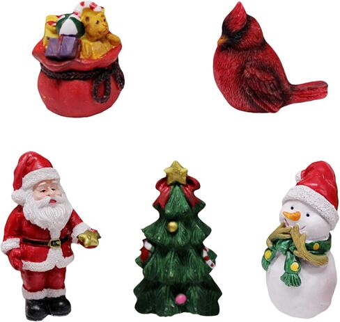 lamnes عيد الميلاد التماثيل المصغرة، الراتنج الصغيرة سانتا كلوز الحلي عيد الميلاد مصغرة زخرفة الراتنج لفصل الشتاء السنة الجديدة عطلة حزب تفضل الزينة in Kuwait