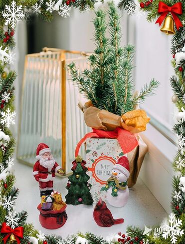 lamnes عيد الميلاد التماثيل المصغرة، الراتنج الصغيرة سانتا كلوز الحلي عيد الميلاد مصغرة زخرفة الراتنج لفصل الشتاء السنة الجديدة عطلة حزب تفضل الزينة in Kuwait