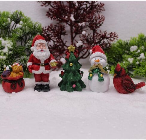 lamnes عيد الميلاد التماثيل المصغرة، الراتنج الصغيرة سانتا كلوز الحلي عيد الميلاد مصغرة زخرفة الراتنج لفصل الشتاء السنة الجديدة عطلة حزب تفضل الزينة in Kuwait