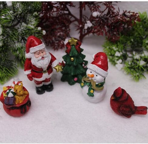 lamnes عيد الميلاد التماثيل المصغرة، الراتنج الصغيرة سانتا كلوز الحلي عيد الميلاد مصغرة زخرفة الراتنج لفصل الشتاء السنة الجديدة عطلة حزب تفضل الزينة in Kuwait