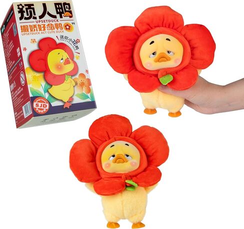 ORB Official Upset Duck Blind Box Plush Figurine - Act Cute Series - Collectible Plush Duck Decorative Figure with Adorable Outfits - 1 of 7 Possible Figures (1 Rare Figure) to Collect in Each Box in Kuwait