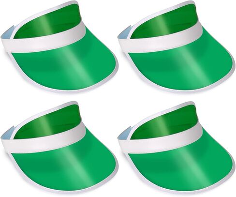أقنعة Beistle Clear Green Dealer - 4 عبوات، أقنعة شمسية بلاستيكية شفافة، أغطية رأس خفيفة الوزن للمناسبات، احتفالات الكازينو والأنشطة الجماعية، مقاس واحد يناسب معظم البالغين in Saudi Arabia