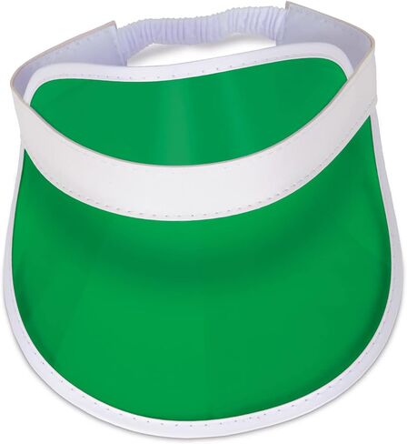 أقنعة Beistle Clear Green Dealer - 4 عبوات، أقنعة شمسية بلاستيكية شفافة، أغطية رأس خفيفة الوزن للمناسبات، احتفالات الكازينو والأنشطة الجماعية، مقاس واحد يناسب معظم البالغين in Saudi Arabia