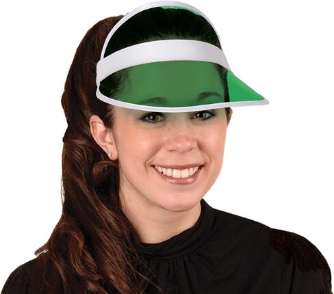 أقنعة Beistle Clear Green Dealer - 4 عبوات، أقنعة شمسية بلاستيكية شفافة، أغطية رأس خفيفة الوزن للمناسبات، احتفالات الكازينو والأنشطة الجماعية، مقاس واحد يناسب معظم البالغين in Saudi Arabia