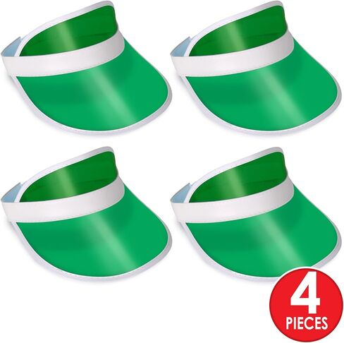 أقنعة Beistle Clear Green Dealer - 4 عبوات، أقنعة شمسية بلاستيكية شفافة، أغطية رأس خفيفة الوزن للمناسبات، احتفالات الكازينو والأنشطة الجماعية، مقاس واحد يناسب معظم البالغين in Saudi Arabia