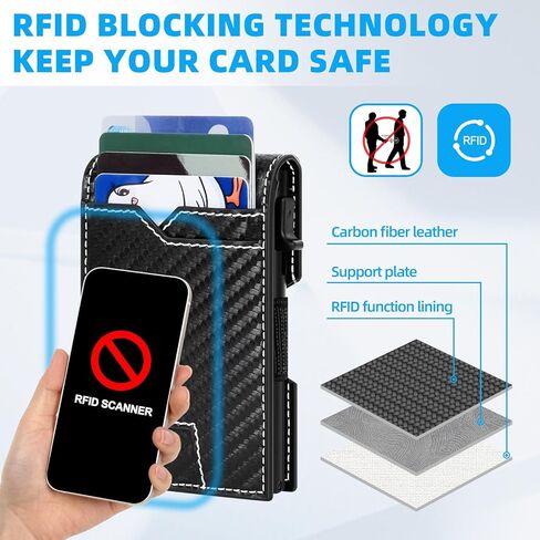 FUNGORGT Mens Wallet Slim - Personalized Wallet for Men Rfid Blocking Smart Wallet with Engraved Accessory & AirTag Leather Sheath, Minimalist Credit/ID Cards Passport Holder Wallet in Saudi Arabia