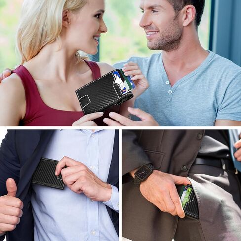 FUNGORGT Mens Wallet Slim - Personalized Wallet for Men Rfid Blocking Smart Wallet with Engraved Accessory & AirTag Leather Sheath, Minimalist Credit/ID Cards Passport Holder Wallet in Saudi Arabia