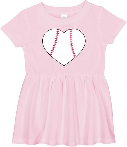 inktastic Heart Shaped Baseball Infant Dress in Saudi Arabia