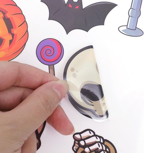 6 Sheet/Set Halloween Electrostatic Window Stickers Cartoon Home Glass Mirror Ambient Decor Sticker 6 Styles 30 * 20 * 0.1cm in Saudi Arabia
