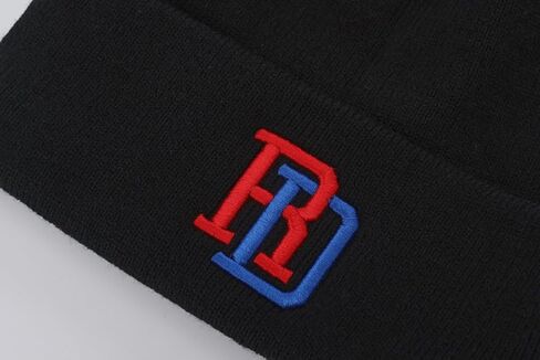 Black Dominican Republic Flag Embroidered Beanie for Men and Women, Soft Cotton Knit Winter Hat, Warm Cuffed Skull Cap for Cold Weather, Red Blue DR Pride Hat in Saudi Arabia