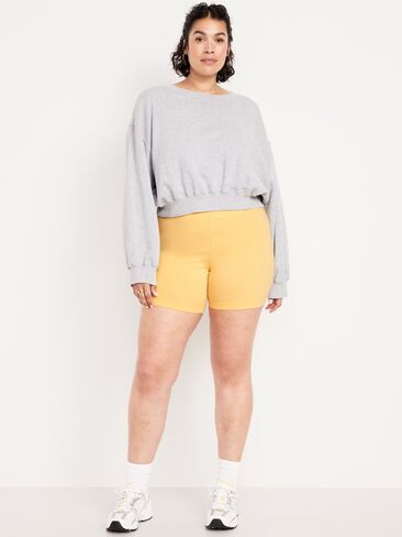 Old Navy High-Waisted Jersey Biker Shorts -- 6-inch inseam - Golden Aura in Kuwait