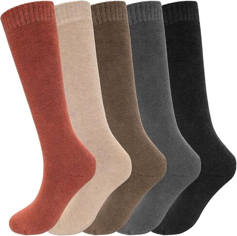 5 Pairs Knee Warm High Socks for Women Cotton Winter Sock in Kuwait