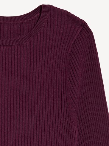 سترة Old Navy SoSoft Lite مضلعة بياقة دائرية - جنة البرقوق in Saudi Arabia