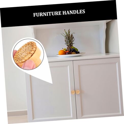 DOITOOL 6sets Rattan Wooden Drawer Pulls Cabinet Knobs Vanity Knobs Kitchen Cabinet Handles Wooden Pull Handles Drawer for Dressers in Kuwait