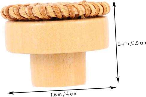 DOITOOL 6sets Rattan Wooden Drawer Pulls Cabinet Knobs Vanity Knobs Kitchen Cabinet Handles Wooden Pull Handles Drawer for Dressers in Kuwait