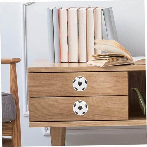 Garneck 2pcs Decorative Ceramic Cabinet Knobs Wear-Resistant Drawer Pulls for Kitchen and Furniture Cartoon Soccer Design Easy to Install Heavy-Duty and Stylish for Daily Use in Saudi Arabia