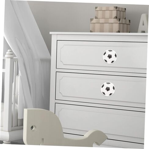 Garneck 2pcs Decorative Ceramic Cabinet Knobs Wear-Resistant Drawer Pulls for Kitchen and Furniture Cartoon Soccer Design Easy to Install Heavy-Duty and Stylish for Daily Use in Saudi Arabia
