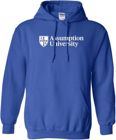 CreateMyTee Assumption University Block Letters Unisex Hooded Sweatshirt - Assumption Greyhounds Apparel in Saudi Arabia