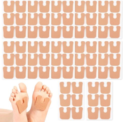 72Pcs U Shaped Callus Pads Self Adhesive Felt Foot Cushions for Plantar Pain Relief Brown Foot Callus Cushions to Prevent Rubbing Foot Care Pads for Men Women in Saudi Arabia
