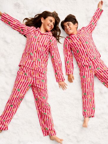 Old Navy Printed Gender-Neutral Button-Front Pajama Set for Kids - Holiday Stripes (Match The Fam!) in Saudi Arabia