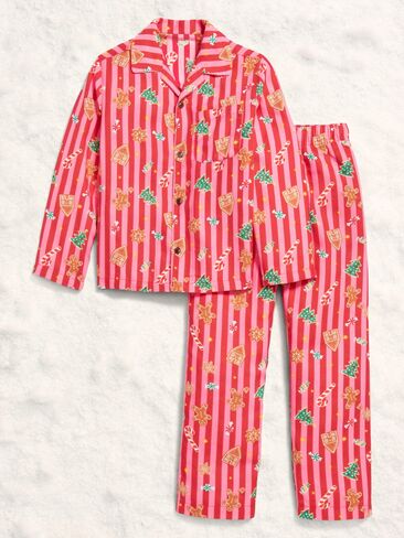Old Navy Printed Gender-Neutral Button-Front Pajama Set for Kids - Holiday Stripes (Match The Fam!) in Saudi Arabia