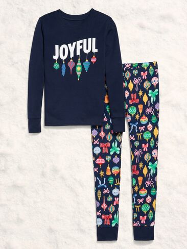 Old Navy Gender-Neutral Snug-Fit Graphic Pajama Set for Kids - Ornaments (Match The Fam!) in Saudi Arabia