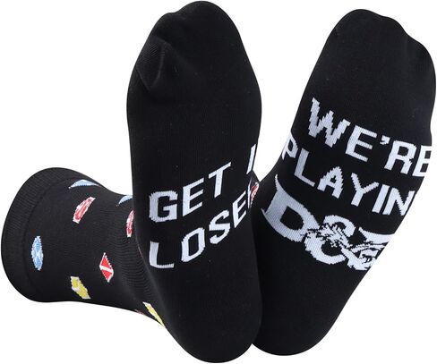 RPG Gamer Gift D D Dice Socks Board Game gift Get In Loser We’re Playing D D Socks Gamer Gift for Game Lovers in Saudi Arabia