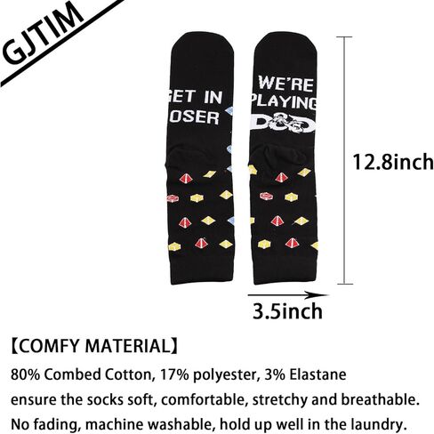 RPG Gamer Gift D D Dice Socks Board Game gift Get In Loser We’re Playing D D Socks Gamer Gift for Game Lovers in Saudi Arabia