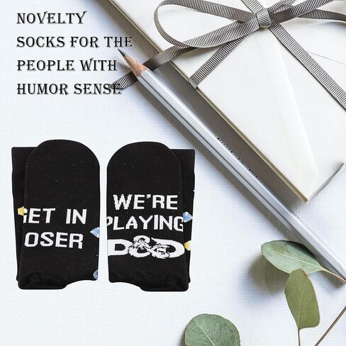 RPG Gamer Gift D D Dice Socks Board Game gift Get In Loser We’re Playing D D Socks Gamer Gift for Game Lovers in Saudi Arabia