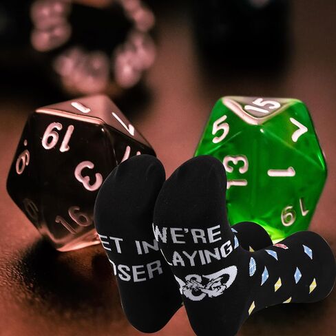 RPG Gamer Gift D D Dice Socks Board Game gift Get In Loser We’re Playing D D Socks Gamer Gift for Game Lovers in Saudi Arabia