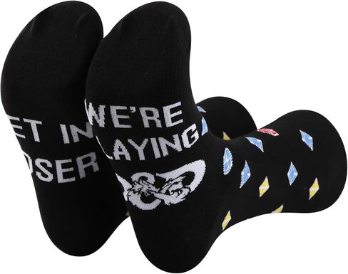 RPG Gamer Gift D D Dice Socks Board Game gift Get In Loser We’re Playing D D Socks Gamer Gift for Game Lovers in Saudi Arabia