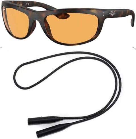 Ray-Ban RB4089 Sunglasses Bundle: RB 4089 BALORAMA 894/13 Matte Havana/Orange Crystal Standard 62mm and Universal Anti-slip Silicone Leash in Saudi Arabia